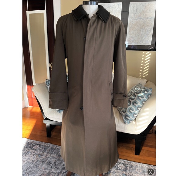 Burberry London 42T Lawrence Double-Lined Long Wool Overcoat Olive - Picture 2 of 9